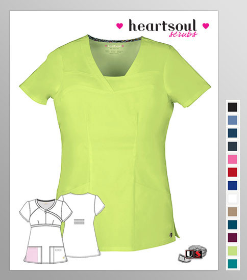 HeartSoul Shine On! Women's Serenity V-Neck Solid Scrub Top - Click Image to Close