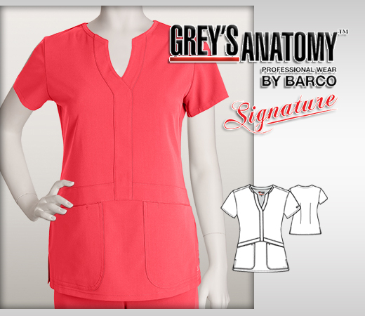 Greys Anatomy Signature arclux w/4-Way Stretch 2 Pckt - Coral - Click Image to Close