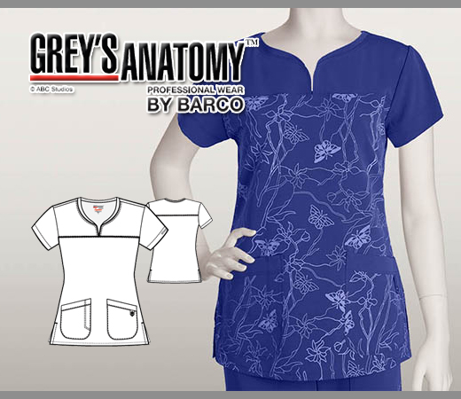 Greys Anatomy Arclux w/ 4-Way Stretch 2 Pcket Noch Nck - Peri - Click Image to Close