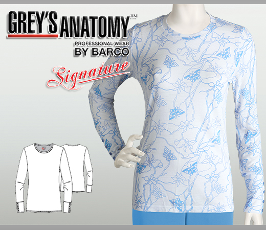 Greys Anatomy Signature Printed Christina Long Sleeve Ceil - Click Image to Close