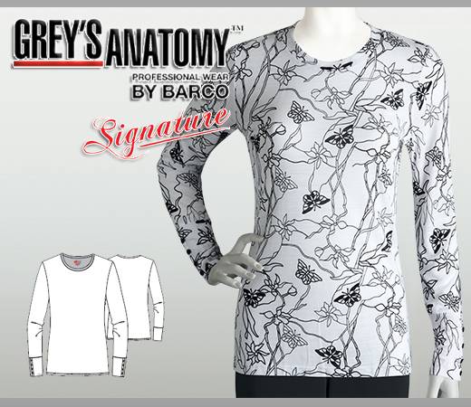 Greys Anatomy Signature Printed Christina Long Sleeve Black - Click Image to Close