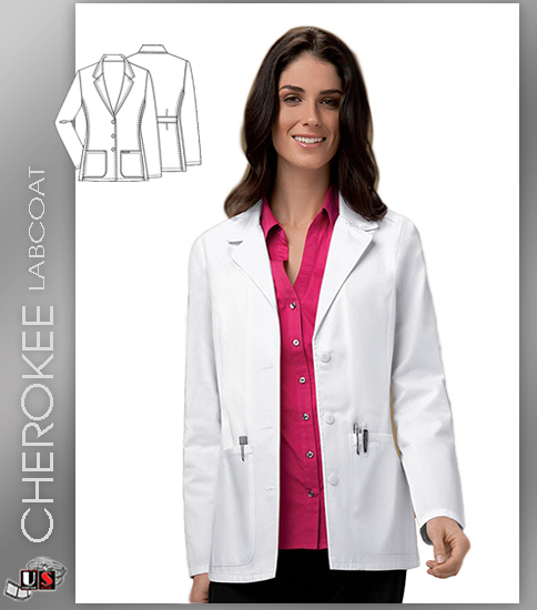CHEROKEE Next Generation 28" Fitted Blazer-Style Lab Coat - Click Image to Close