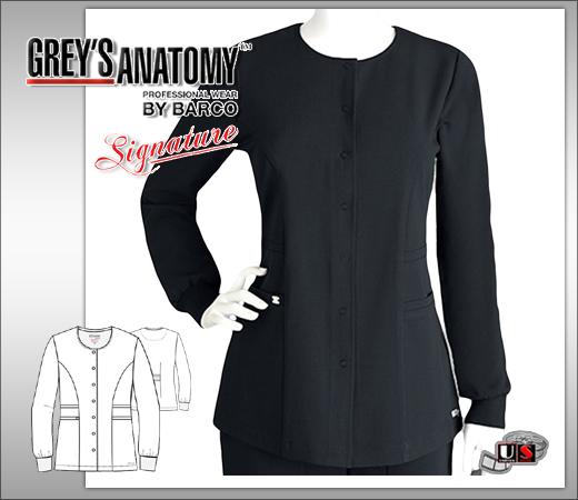 Grey's Anatomy Signature Series Women's 2 Pckt Snap Front Jacket - Click Image to Close