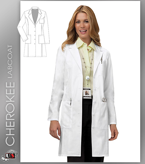 CHEROKEE Next Generation 37" Professional Lab Coat - Click Image to Close