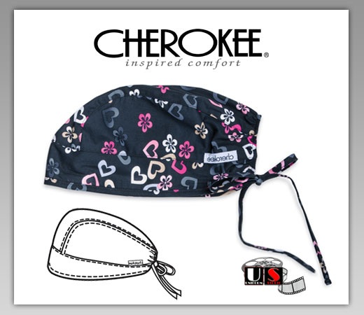 Cherokee Adjustable Tie-Back Scrub Hat in Lucky In Love - Click Image to Close