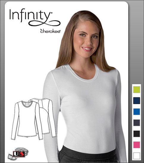 Cherokee Infinity Long Sleeved Crew Neck Knit Tee - Click Image to Close