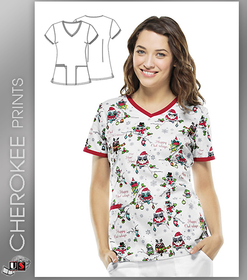 Cherokee Printed Owl About Christmas Modern Classic Fit - Click Image to Close