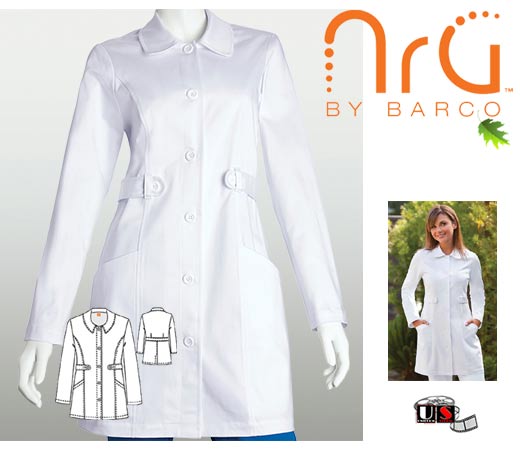 Barco NRG 33" Two Pckt Fashion Lab Coat w/ Heartline Embroidery - Click Image to Close
