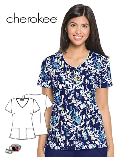 Cherokee Runway Vine With Me! V-Neck Top - Click Image to Close