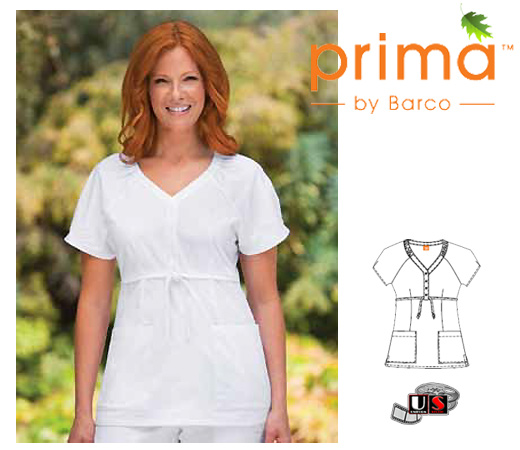 Barco Prima White 2 Pocket Raglan with Mock - Click Image to Close
