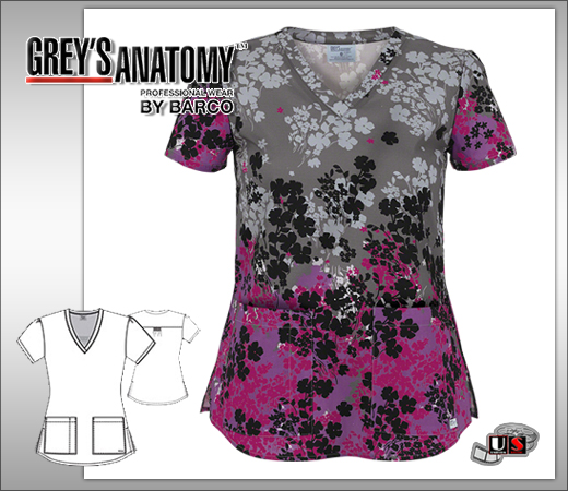 Grey's Anatomy Women's Essence V-Neck Print Top - Click Image to Close
