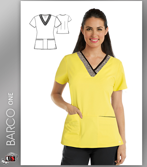 Grey's Anatomy Active Wear 3 Pockets Marquis Style Scrub Top-SSK - Click Image to Close