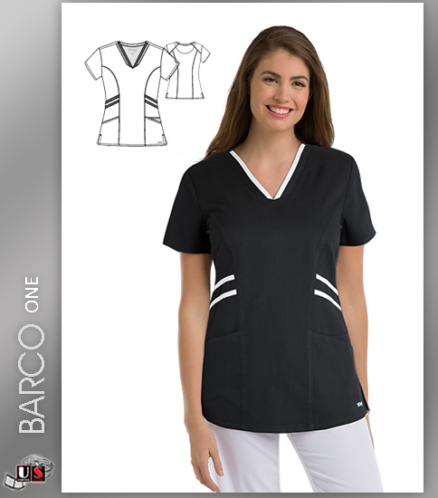 Grey's Anatomy Active Wear 3 Pockets V-Neck Knit Binding - BLW - Click Image to Close