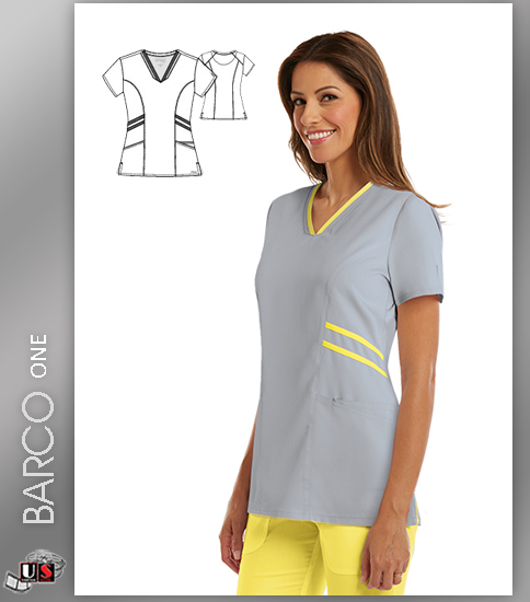 Grey's Anatomy Active Wear 3 Pockets V-Neck Knit Binding - MSU - Click Image to Close