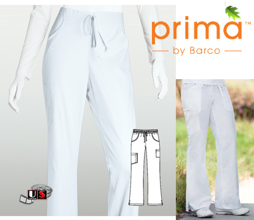 Barco Prima White 6 Pocket Straight Leg Draw - Click Image to Close