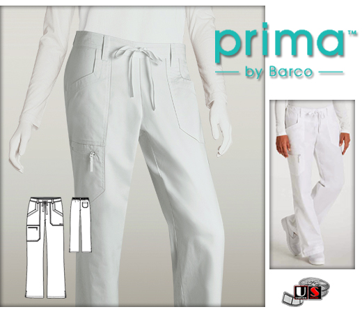 Barco Prima SOPHIA 4 Pocket White Tie Front Pant - Click Image to Close