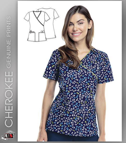 Cherokee Genuine Sweet Your Heart Out Mock Wrap Top - Click Image to Close