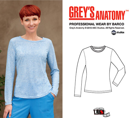 Grey's Anatomy Long Sleeves Speckled Tee - Click Image to Close