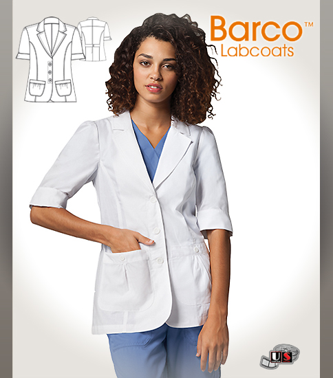 Barco's 28" Short Sleeve Lab Coat - Click Image to Close