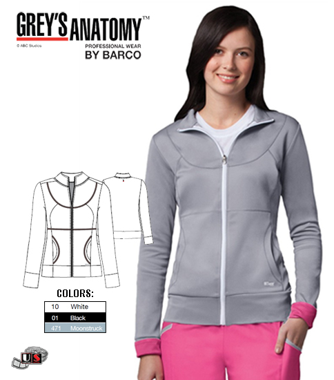 Greys Anatomy Active Stretch French Terry Scrub Jacket - Click Image to Close