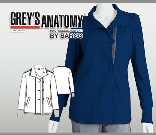 Grey's Anatomy 2 Welt Pockets Semi Fitted Jacket - Indigo - Click Image to Close