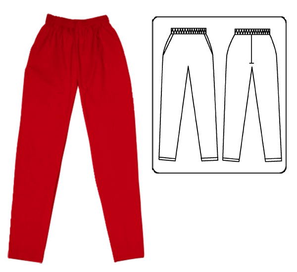 Basic 2 Pocket Scrub Pant - Red - Click Image to Close
