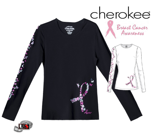 Cherokee "Spread The Love" Long Sleeve Knit Tee Black - Click Image to Close