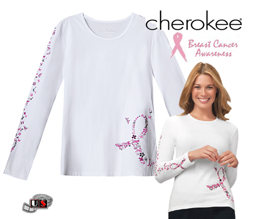 Cherokee "Spread The Love" Long Sleeve Knit Tee White - Click Image to Close