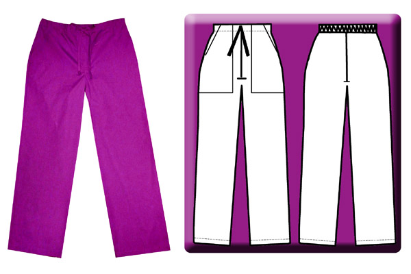 BARCO 2 POCKET FLARED PANT - PURPLE - Click Image to Close