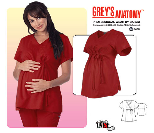 Grey's Anatomy Maternity Mock Wrap Solid - Click Image to Close