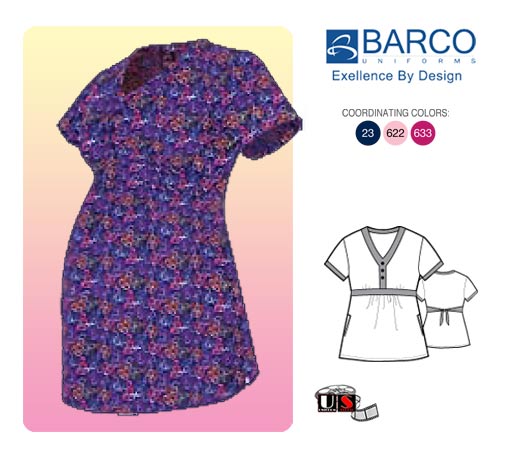 Barco Flamingo Maternity V-Neck Mock Button - Click Image to Close