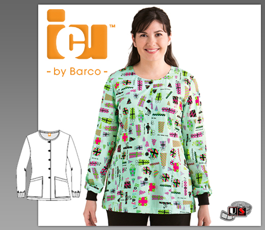 ICU Barco Uniforms Holiday Cheer Women's 2 Pocket Warm Up Jacket - Click Image to Close