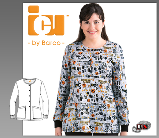 ICU Barco Halloween Treats Women's 2 Pocket Warm Up Jacket - Click Image to Close