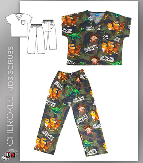 CHEROKEE The Good Dinosaur Kids Top and Pant Scrub Set - Click Image to Close