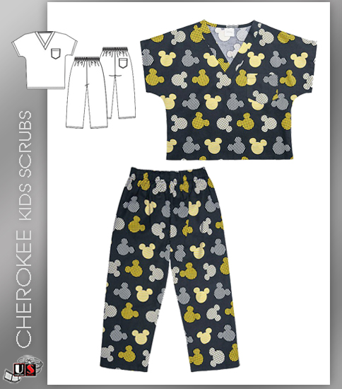 CHEROKEE Heads Above the Rest Kids Top and Pant Scrub Set - Click Image to Close
