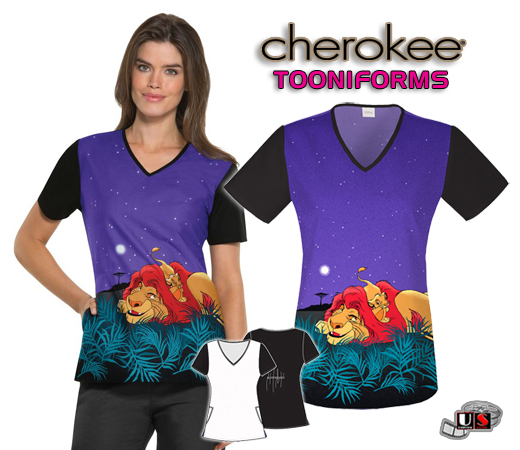 Cherokee Tooniforms The Lion King V-Neck top - Click Image to Close