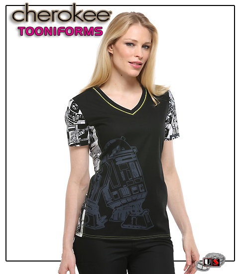 Cherokee Tooniforms MC Stuffins V-Neck Top - Click Image to Close