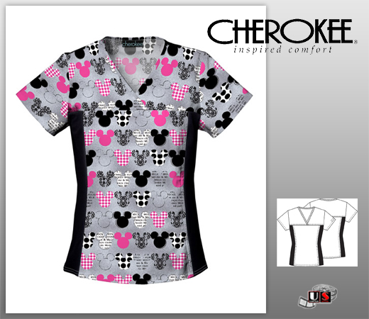 Cherokee Tooniform Flexibles Top - Mickey - Click Image to Close