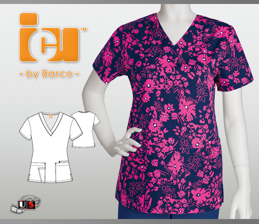 ICU Barco Ava 4 Pocket V-Neck 2 Patch Pockets - Click Image to Close