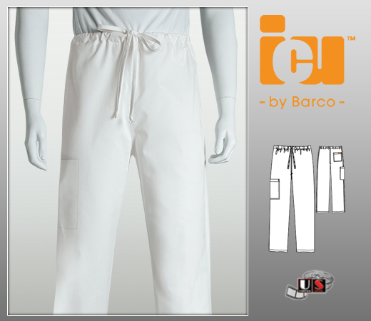 Barco ICU 2 Pocket Cargo Unisex Pant - White - Click Image to Close