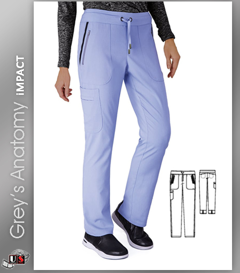 Grey's Anatomy iMPACT Men's Zip Fly Double Cargo Scrub Pant - Click Image to Close