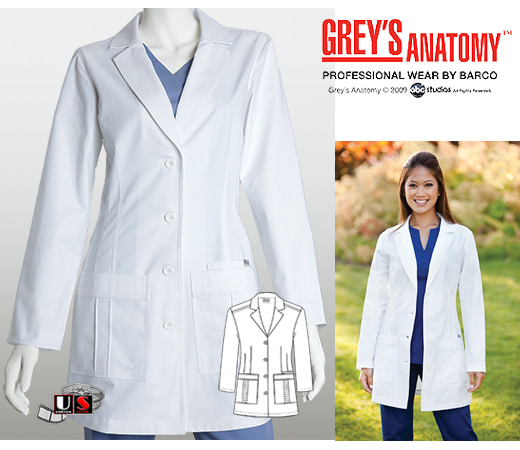 Grey's Anatomy 32" 3 Pocket Lab Coat - Click Image to Close