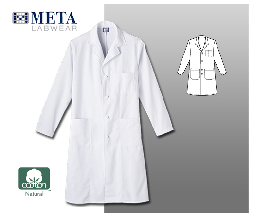 Meta Labwear Men's 45" Knot Button Labcoat - Click Image to Close