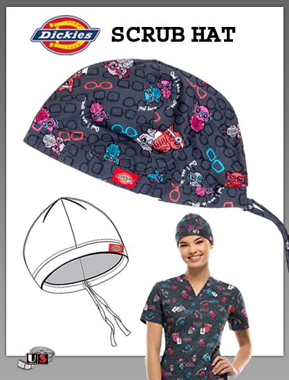 Dickies Printed Doctor Ho Bouffant Scrub Hat - Click Image to Close