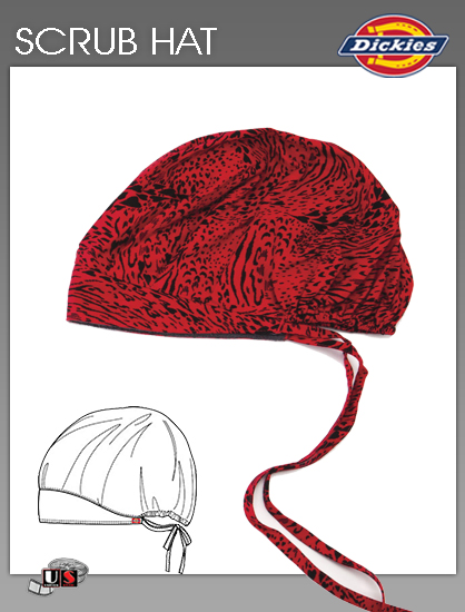 Dickies Printed My Untamed Heart Scrub Hat - Click Image to Close