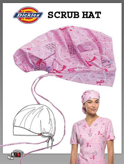 Dickies Printed Brave Is Beautiful Bouffant Scrub Hat - Click Image to Close