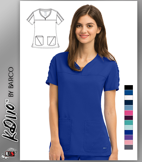 KD110 BY Barco Lexi Shirred Sleeve Scrub Top - Click Image to Close
