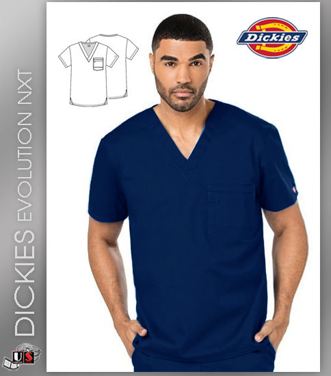 Dickies Evolution Men's Double Chest Pocket V-Neck Top - Click Image to Close