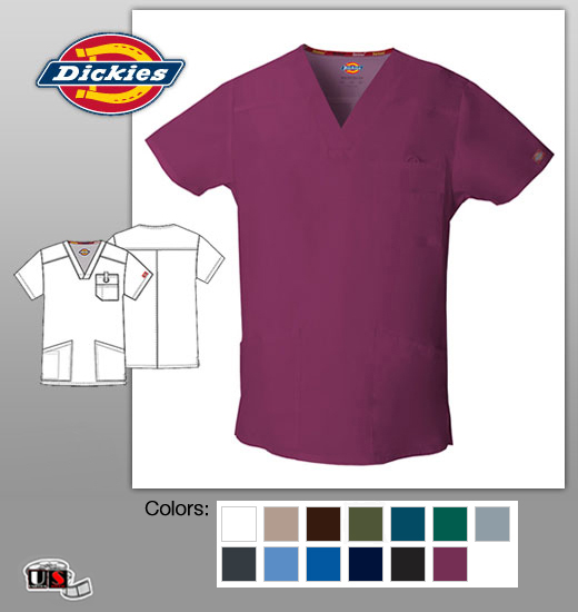 Dickies EDS Men's V-Neck Top with Dickies Logo Twill Tape - Click Image to Close