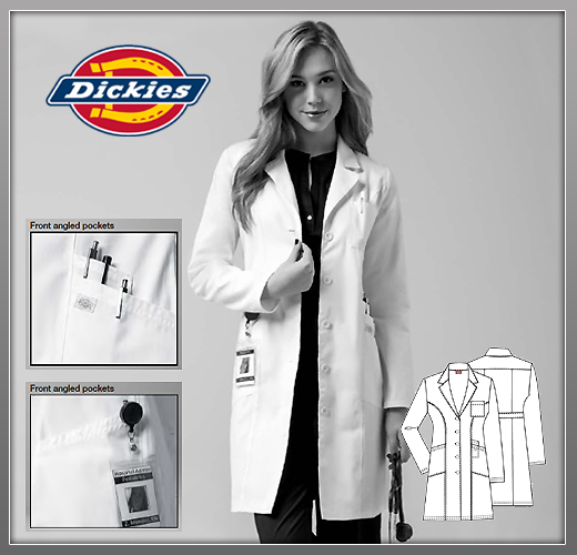 Dickies 37 Womens Original Junior Fit Lab Coat - Click Image to Close